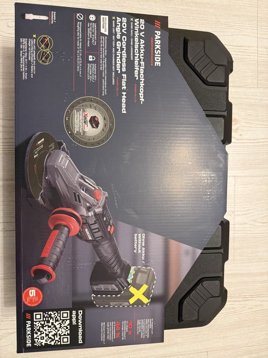 Polizor unghiular cu cap plat flex 20v Parkside Performance