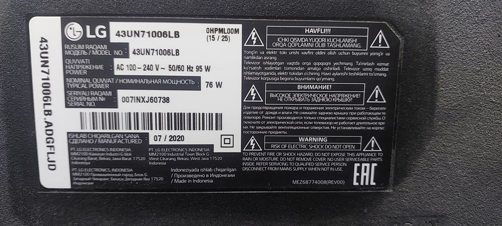 Lg televizor43  UN71006LB