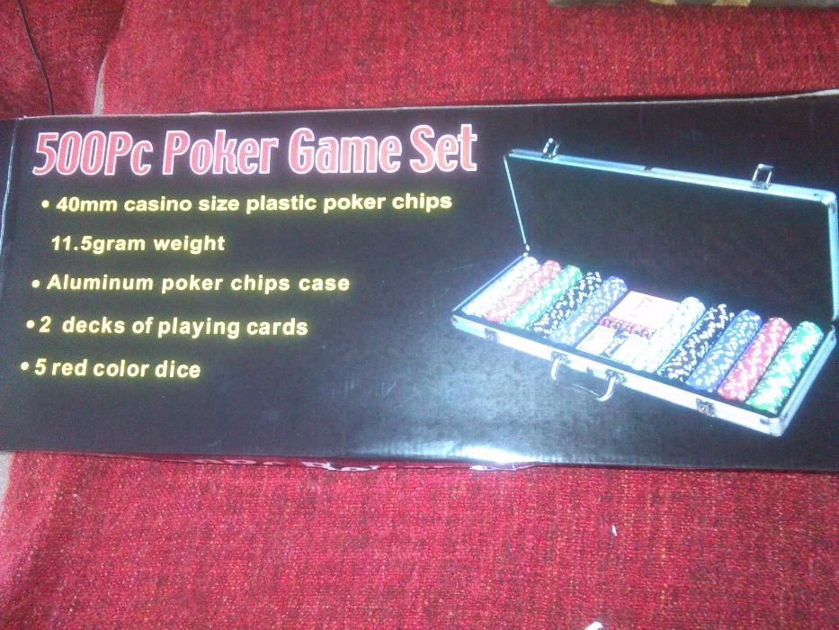 Joc de poker profesionist cu jetoane. 500 jetoane neimprimate. 11 gr.