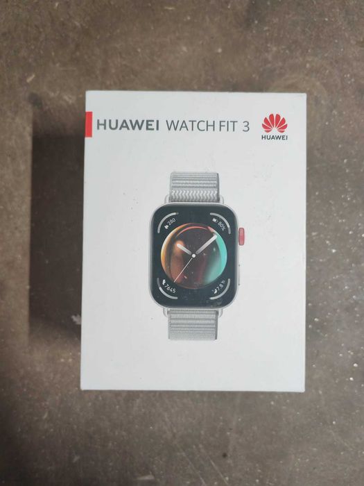 Smartwatch Huawei Watch FIT 3, Silver Body with White Fluoroelastomer Strap