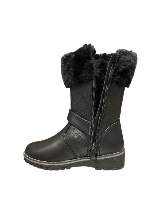 Детски  ботуши в черно със цип