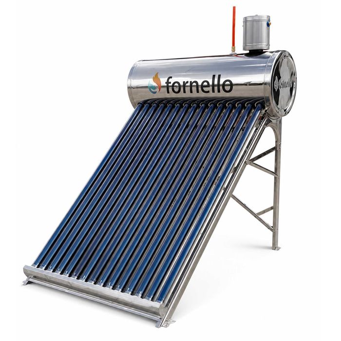 Panou solar nepresurizat Fornello, rezervor inox 122 litri, 15 tuburi