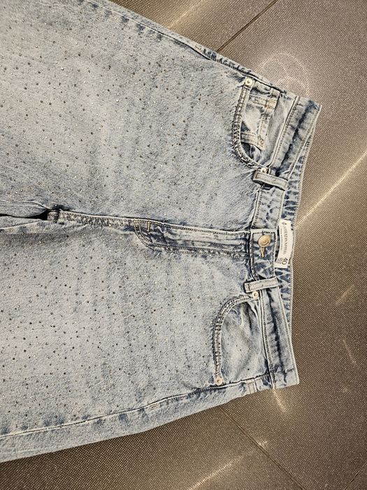 STRADIVARIUS Wide Led Cristal дънки с кристали L-40