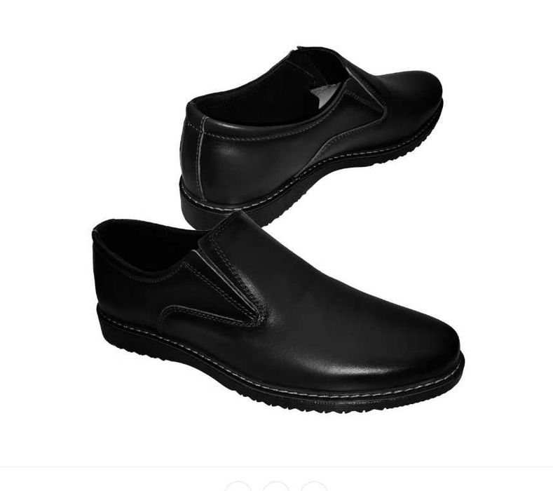 Pantofi barbati fara siret din piele naturala Tudor, negru, 42