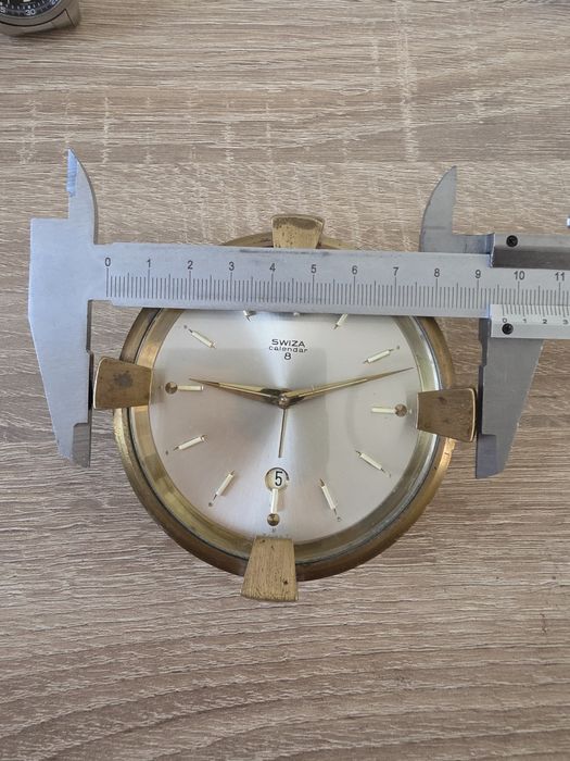 Ceas mecanic de birou ,SWISA 8 zile power rezerv,  celule de tritiu