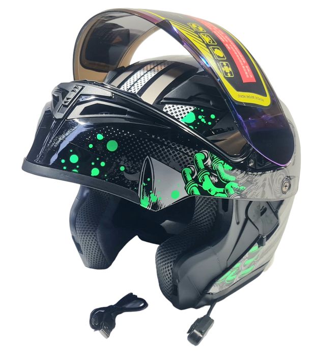 Каска №3896-BK/XL Модулна Bluetooth мотоциклетна каска