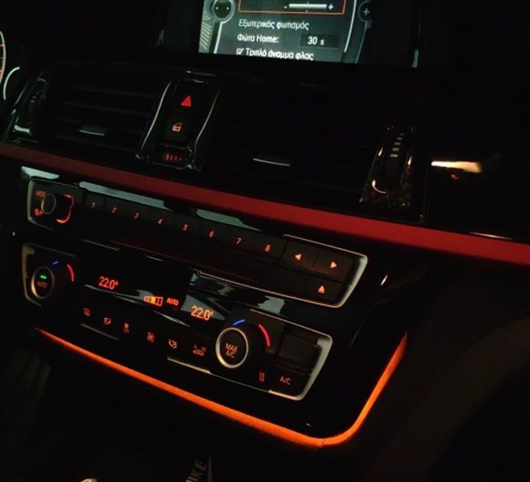 Rama Trim Clima Radio led rosu Lumina ambientala Bmw Seria 3 4 F30 F32