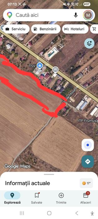 11.000m  teren intravilan Frumusani