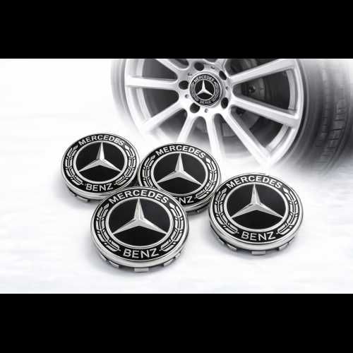 капачки за джанти за мерцедес Mercedes 60мм черни хром 4 броя