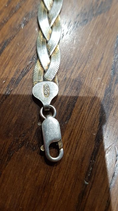 C Superbă bratara argint 925 Italy aurita,model impletit deosebit