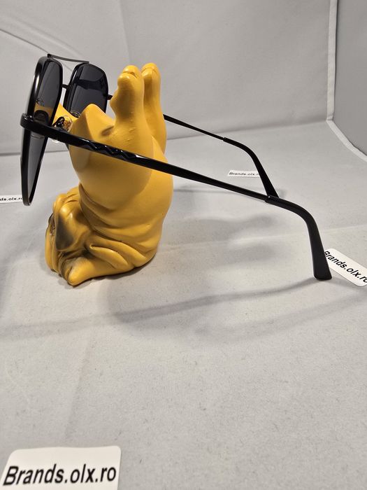 Promotie - Ochelari de soare Ray-Ban Aviator, lentile negre polarizate antireflex, rama neagra pilot shaped