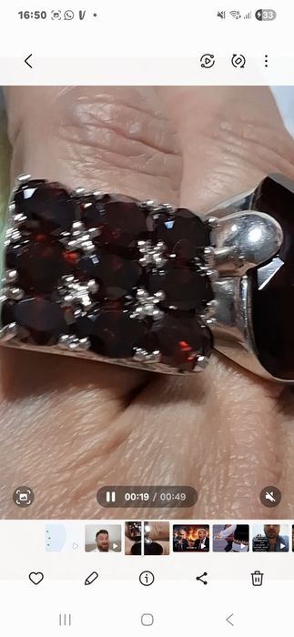 Inele masive din argint cu granat