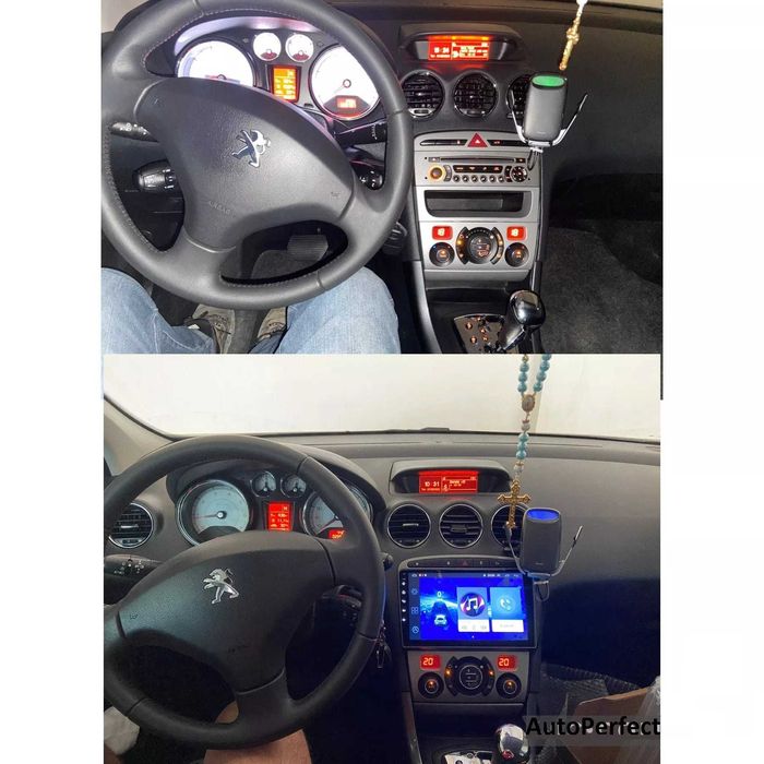 Navigatie Android Peugeot 308 Waze YouTube GPS USB casetofon