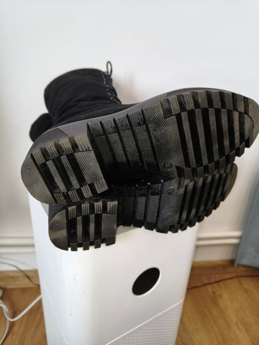 Cizme damă negre cu șiret, până la genunchi – mărime 36