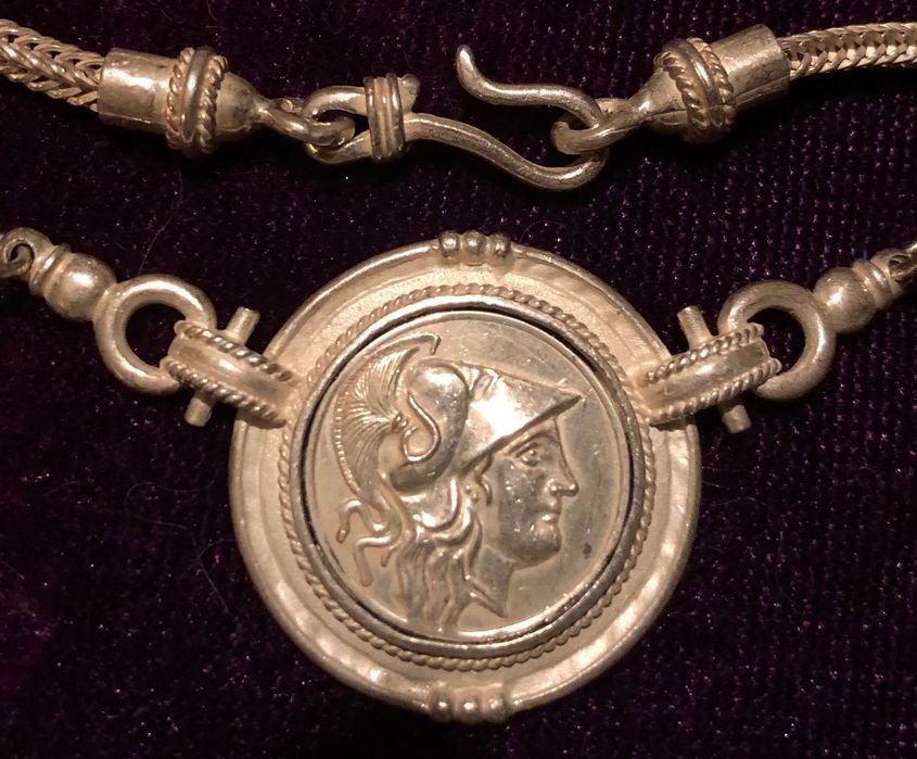 Сребърно колие, античен стил, Атина Палада