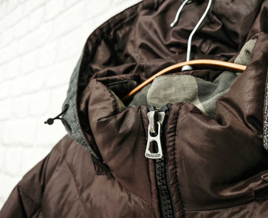 HUGO BOSS Пухено яке с качулка  и Пух Размер 52 / XL