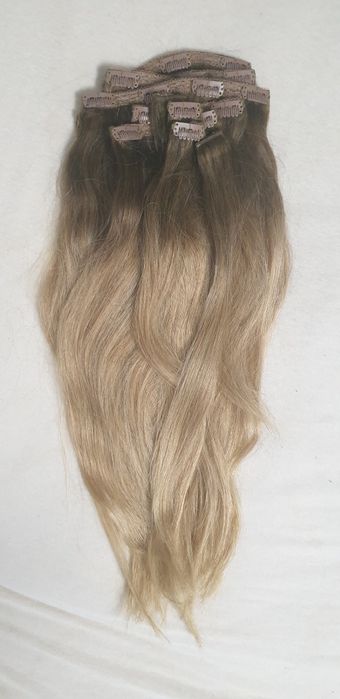 Extensii Belher clip on din par natural deluxe blond miere 55 cm