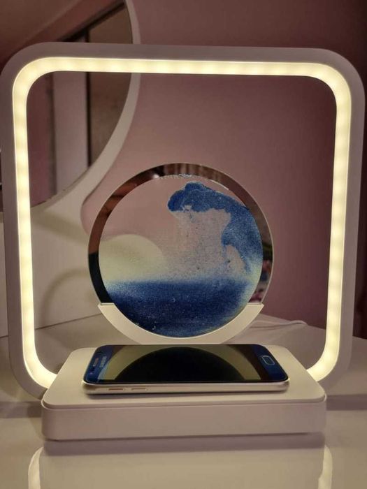 Veioza control tactil si incarcator wireless telefon