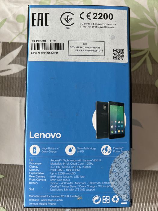 Смартфон Lenovo Vibe P1ma40