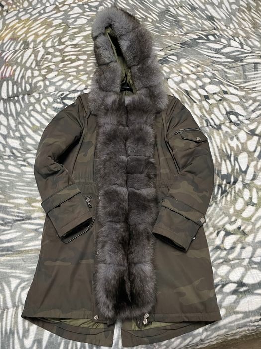 Geaca Polka cu blana naturală de vulpe