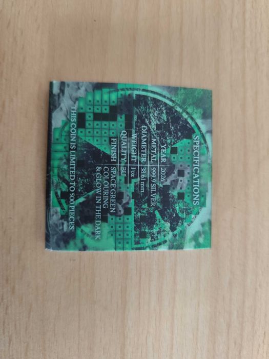Monedă argint pur, comemorativă, 40 de ani de la Cernobîl. Doar 500 de exemplare emise la nivel mondial.