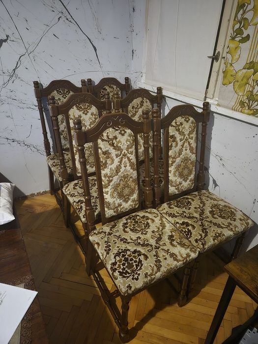 6 Масивни, Трапезни, Кухненски столове