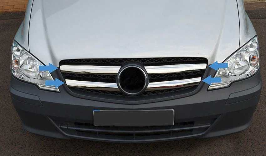 Set 4 ornamente inox grila Mercedes Vito W639 2010-2014