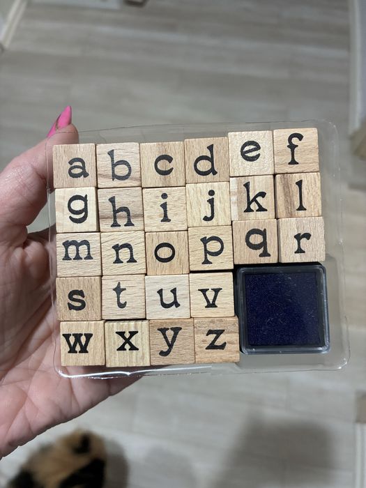 Set 26 stampile de lemn cu alfabetul