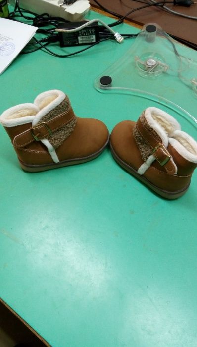 Детски велурени боти Fashion с топъл хастар кафеви №25 - 15см