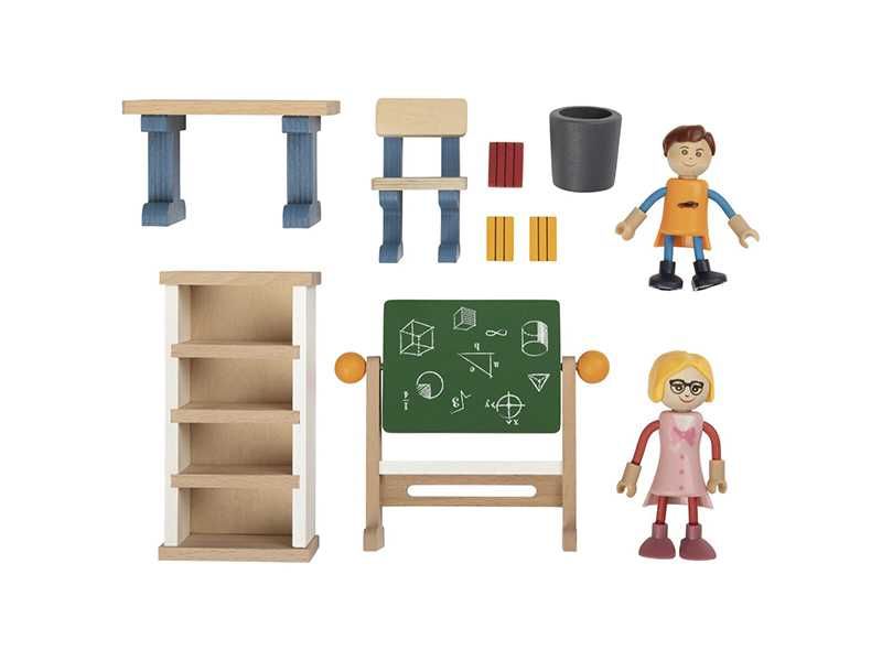 НОВИ! Училище за дървена къща за кукли Класна стая