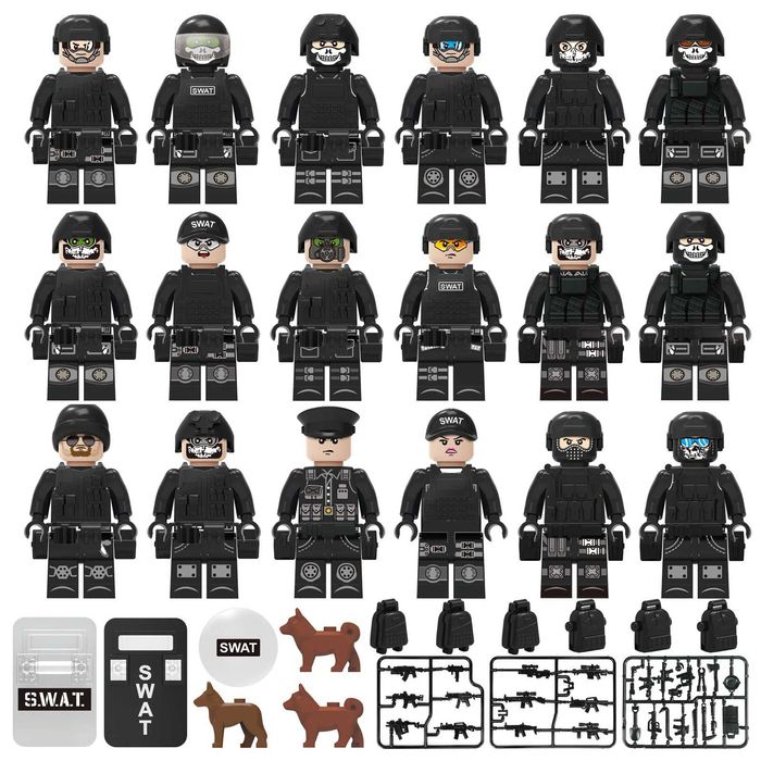 Set 18 figurine tip Lego SWATT team plus accesorii