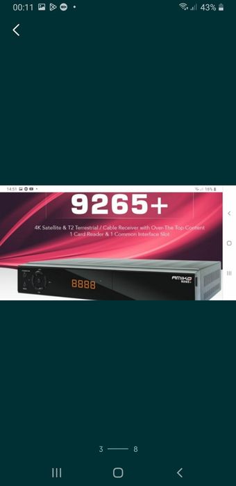 Vând /receiver /decodor receptor Amiko 9265