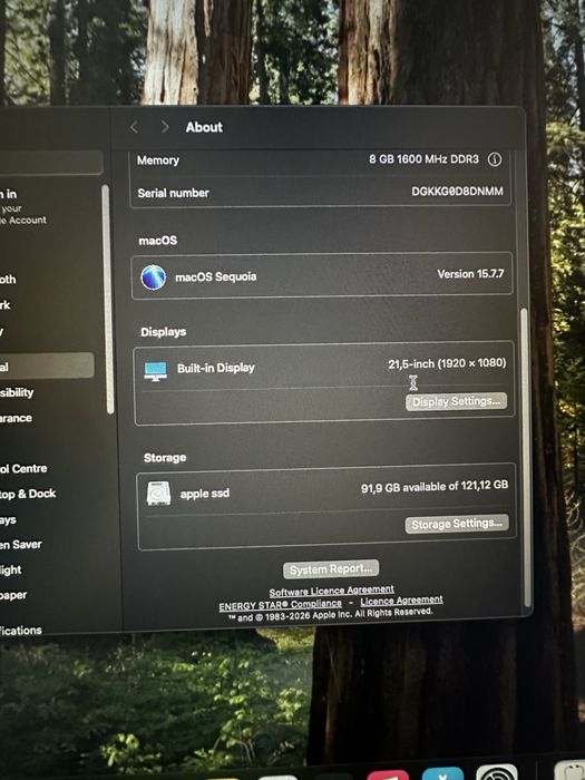 Imac late 2012 21.5 inch i7 8gb ram