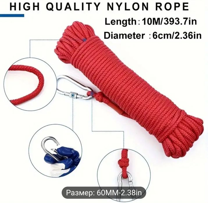 Силен неодимов магнит супер мощен комплект за магнитен риболов