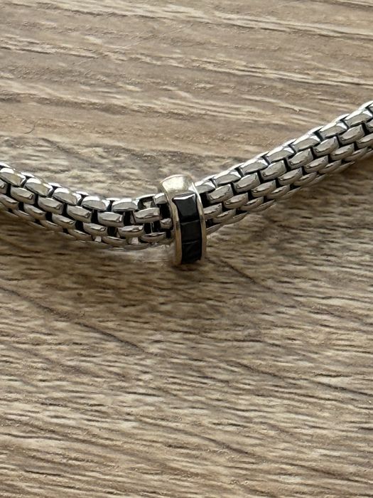 bratara aur 18k silver flex (fope) diamant negru