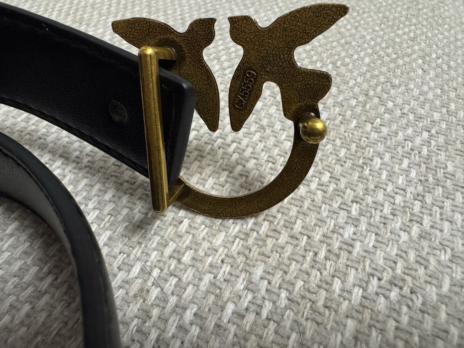 Черен кожен колан pinko