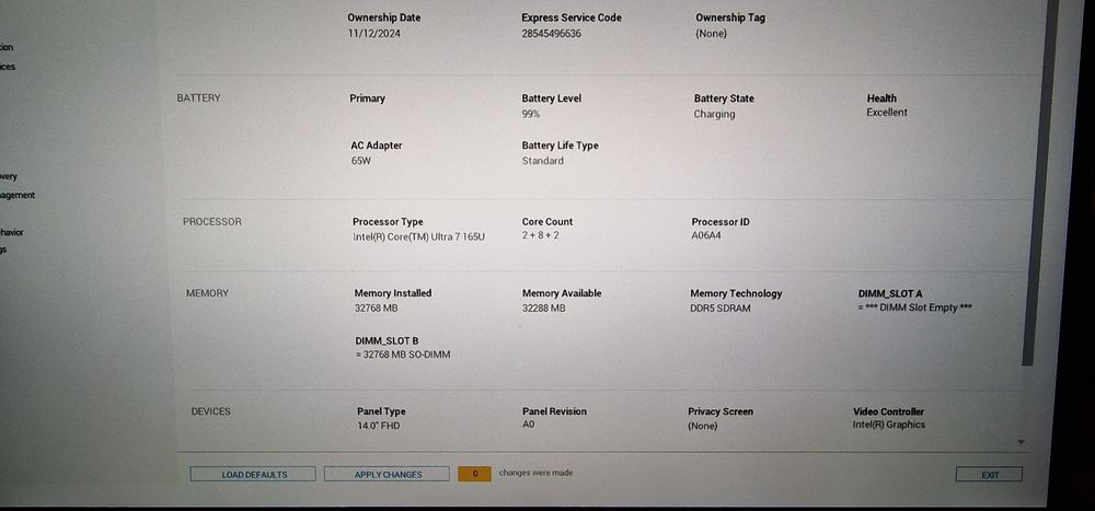 Laptop Dell 5450 Intel Ultra 7 165U 32GB RAM 1TB M2 storage NOU