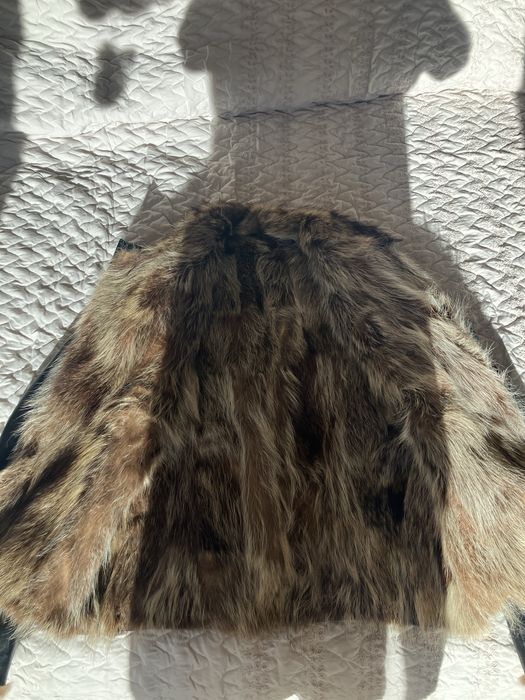 Кожено яке с естествен косъм