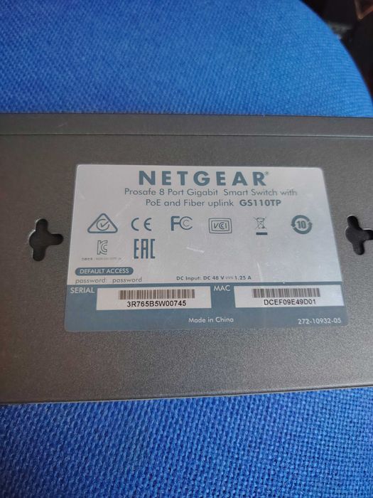 Netgear Prosafe GS110TP v2 POE 8-port Gigabit Smart Switch