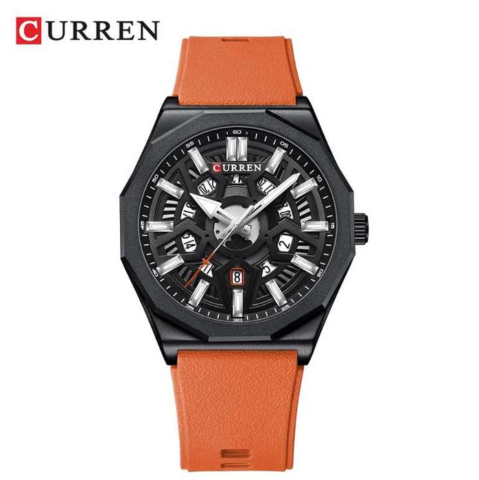 Мъжки часовник – CURREN 8437 – ORANGE + ПОДАРЪК