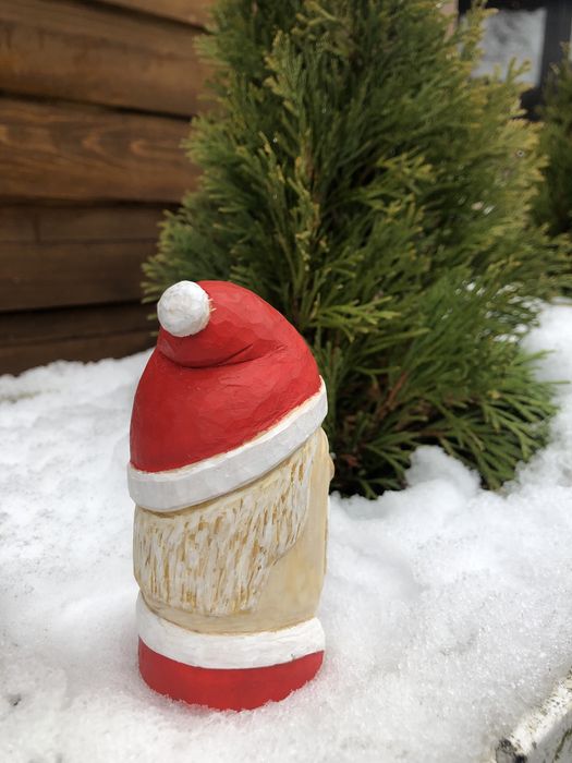 Ръчно издялкани коледни дървени фигури зайче джудже Декорация, подарък