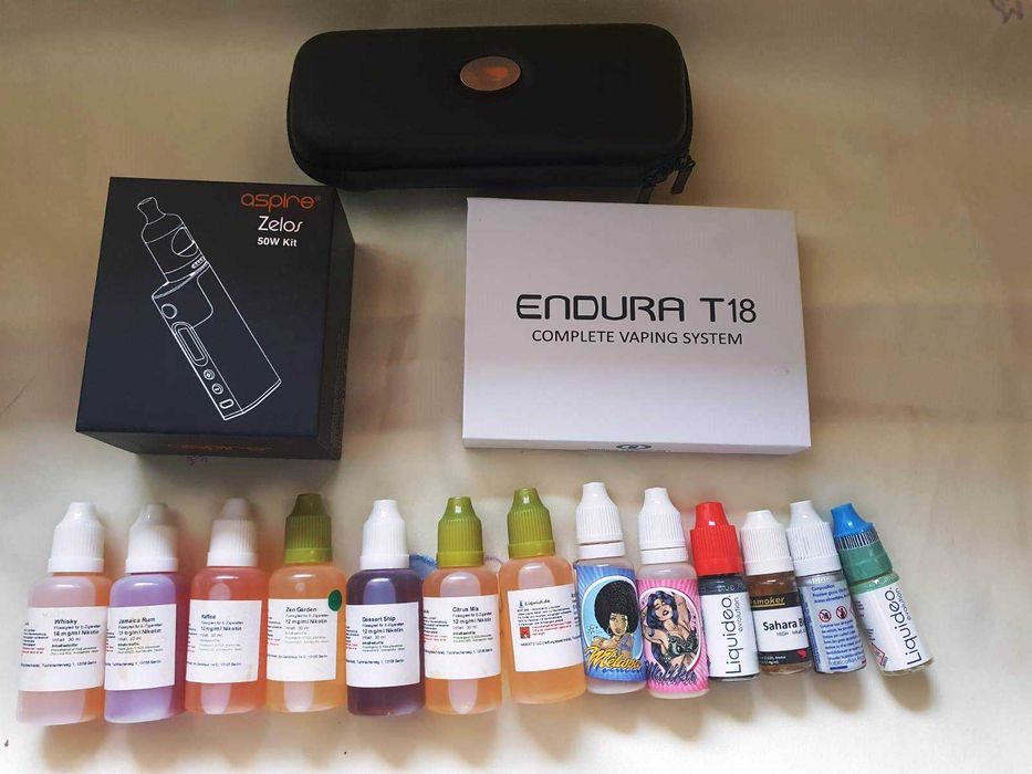 Kit: Aspire zelos 500W +Red Kiwi 504 T + Endura T-18+ lichide aromate