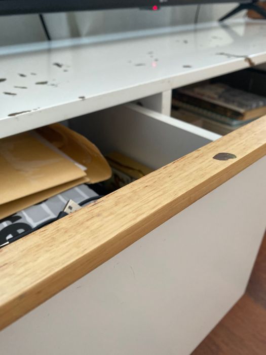 Comoda tv alba cu sertare