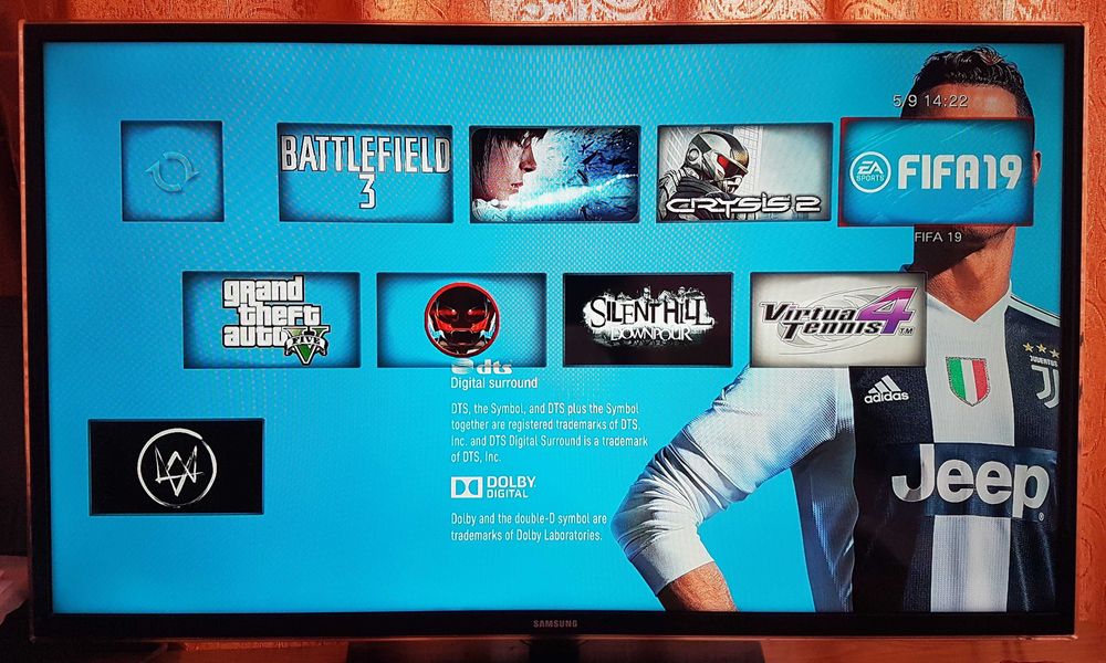 Playstation 3 Slim/PS3 modat, 1 sau 2 manete GTA5, Fifa + 25 de jocuri