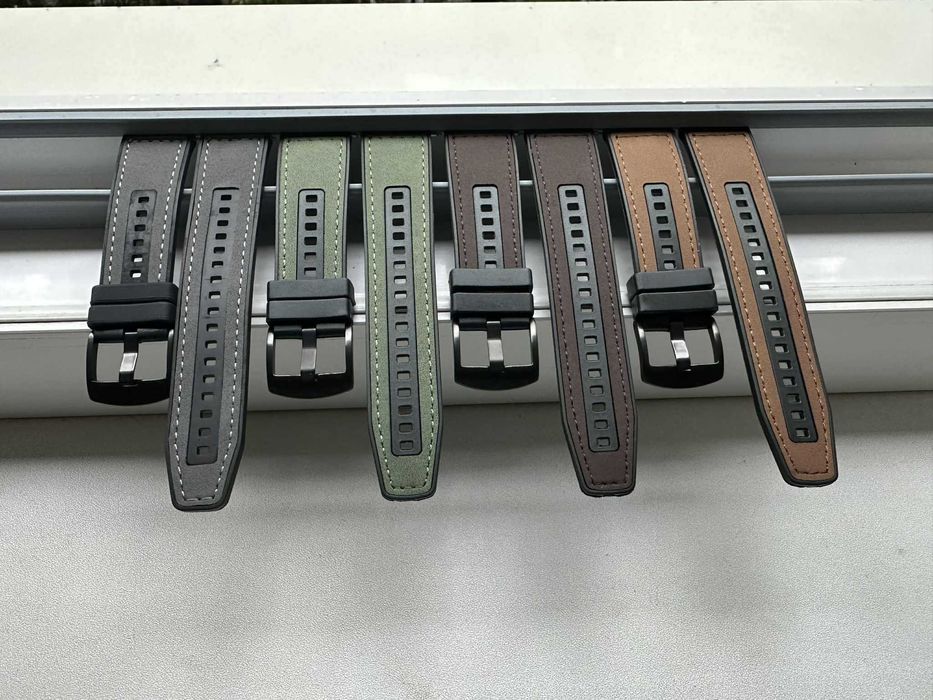 Curea cauciuc+insertie piele Huawei GT,GT2,GT3,GT4,GT5(46mm) 22mm 2025