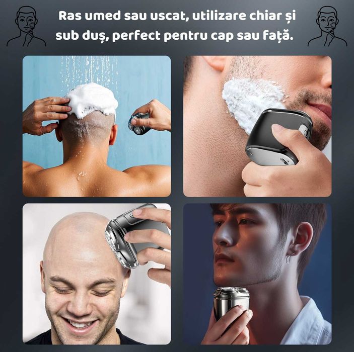 Aparat de Ras Electric, Shaver, Umed/Uscat,  Capete Flexibile 360°