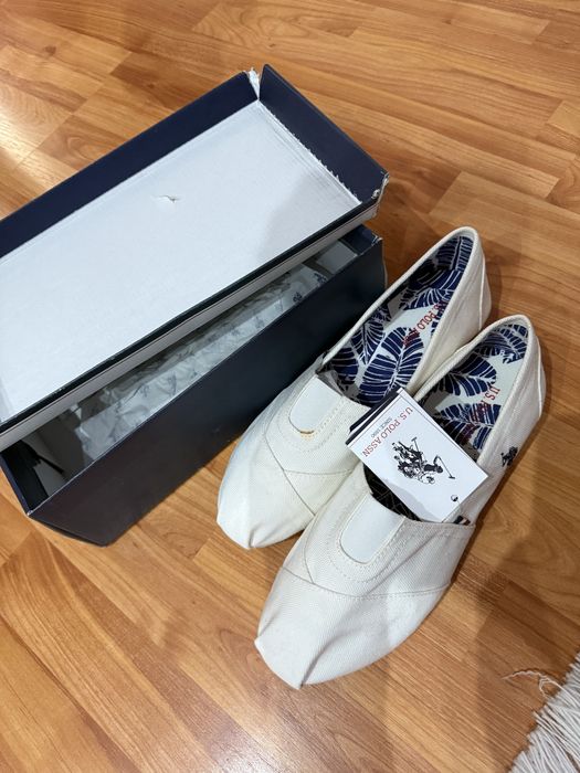 Mocasini us Polo  albi marimea 44