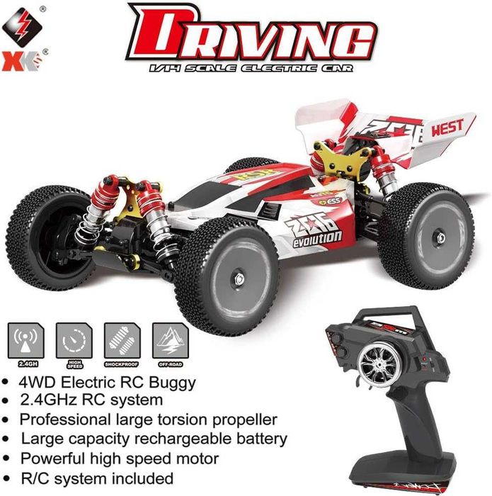 Професионална RC количка WLtoys 144001 - 60 км/ч (Метално шаси)