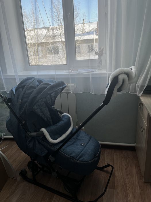 Санки-коляска  Nika kids синие