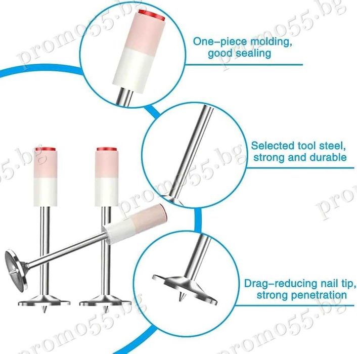 Професионални Дълги Стоманени Пирони за Пистолет за Нитове 100бр.